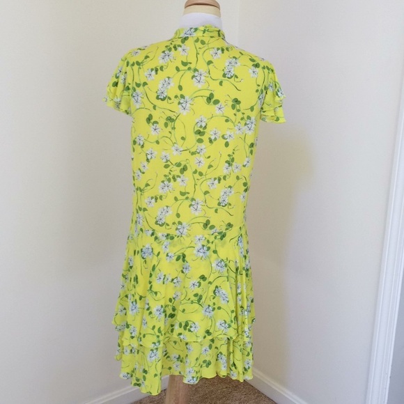 ALICE & OLIVIA Size 6 yellow floral layered dress - Picture 5 of 10